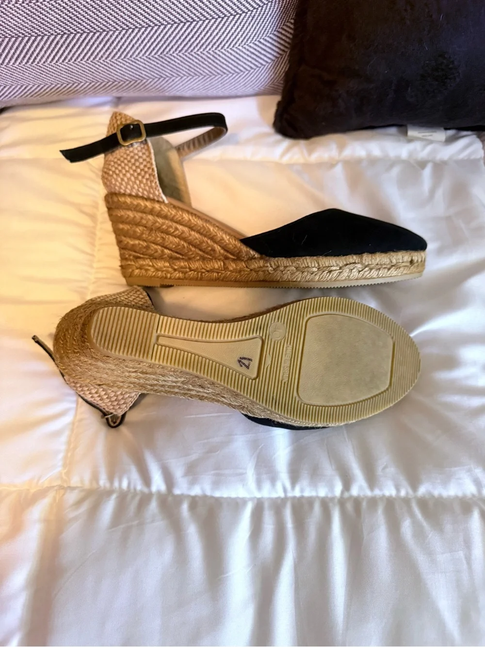 Chic Black Ankle-Strap Espadrille Flats - Handmade in Italy